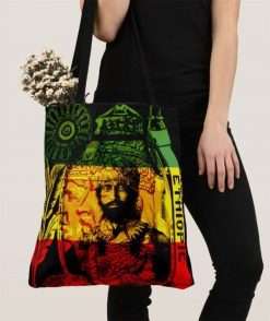 Haile Selassie tote bag at rastaseed.com Rastafarian Reggae and Jamaican merchandise