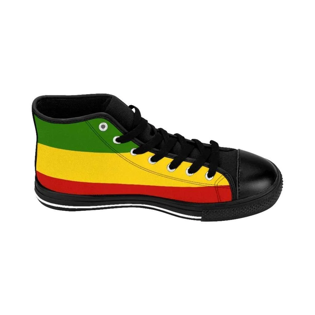 Lion of Judah hi-top sneakers at Rastaseed.com. Rastafarian, Jamaican and Reggae merchandise, clothing and shoes.