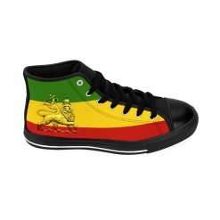 Lion of Judah hi-top sneakers at Rastaseed.com. Rastafarian, Jamaican and Reggae merchandise, clothing and shoes.