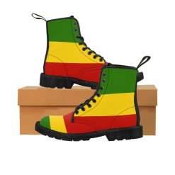 Rasta boots Men's Rastafarian colors at Rastaseed.com. Jamaican Reggae Shop