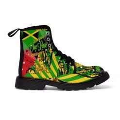 One Love Reggae Party Boots in the Rasta colors. Jamaican and Rastafarian symbology at Rastaseed clothing merchandise and shoes.