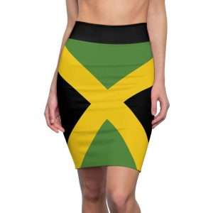 Jamaican Women's Pencil Skirt in Jamaican Flag design. Sexy fun skirt in all sizes at Rastaseed.com original merchandise.