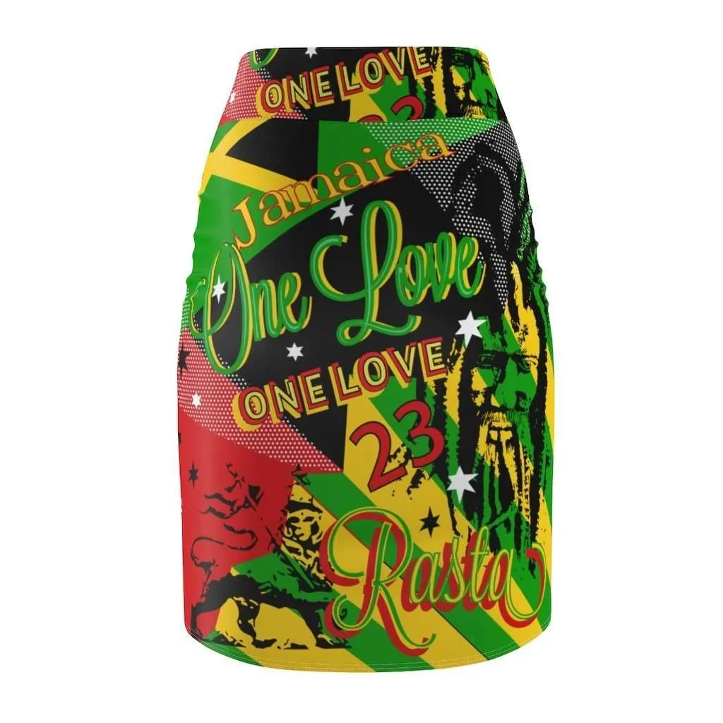 Reggae Rasta Party Pencil Skirt