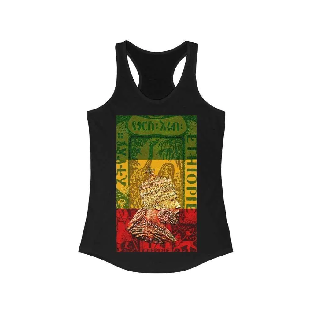 King Menelik Womens Racerback Black Tank Rastaseed clothing and blog