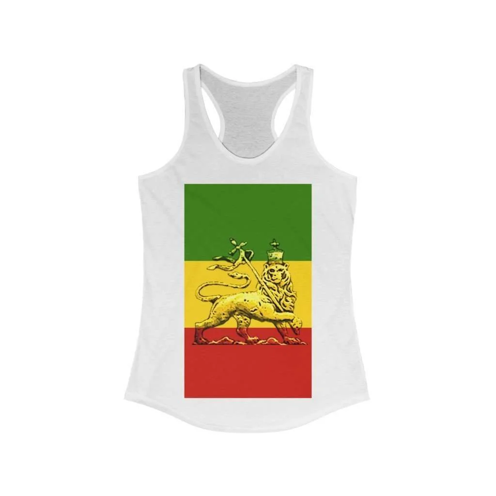Conquering Lion of Judah white womens racerback tank top