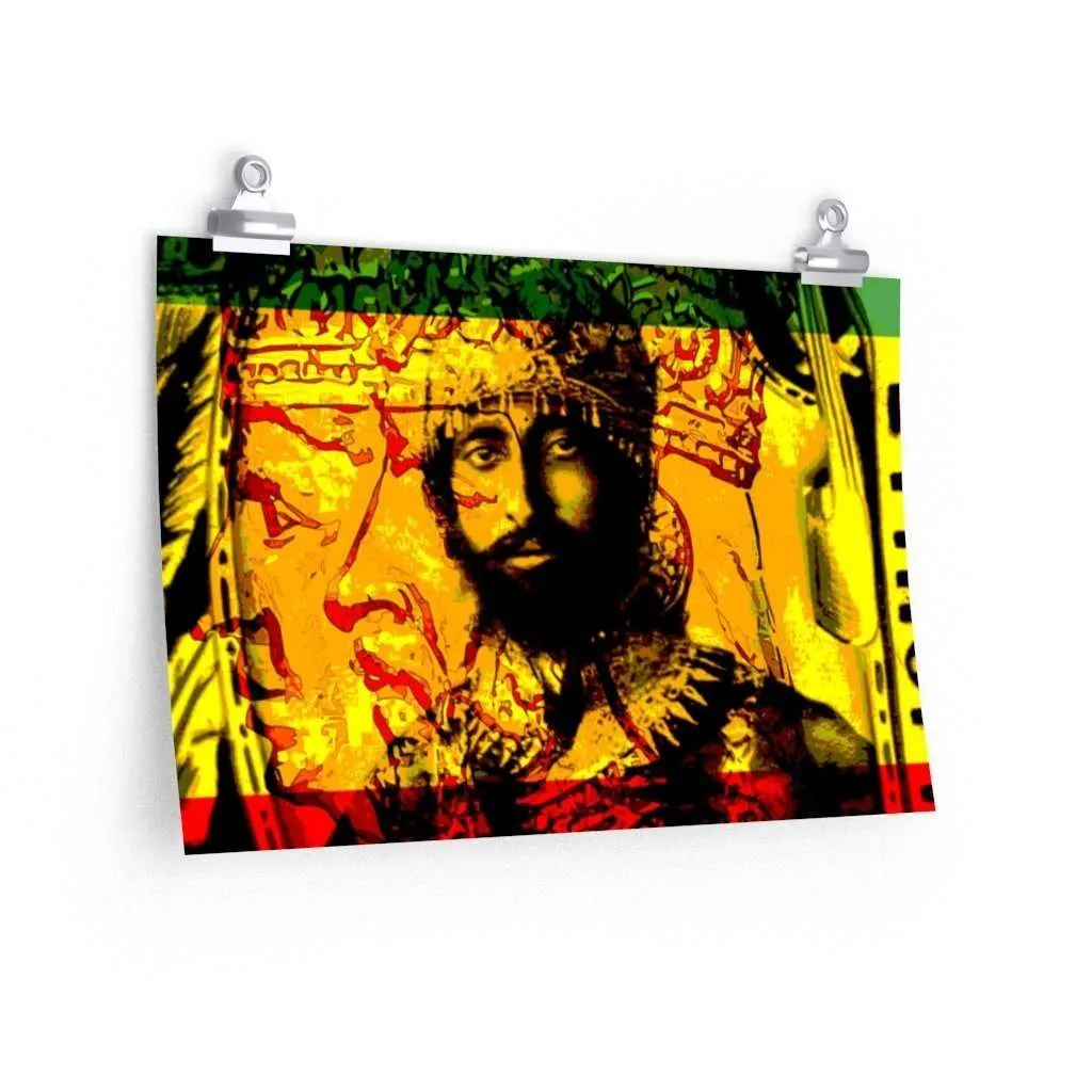 Haile Selassie Posters in vivid print design of Empress Menen and Haile Selassie at Rastaseed.com. Many sizes available.