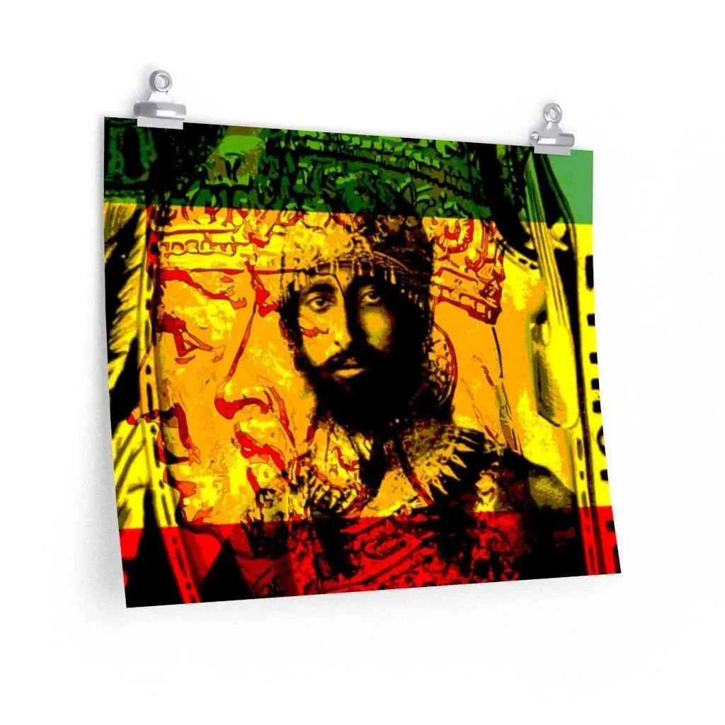 Haile Selassie Posters in vivid print design of Empress Menen and Haile Selassie at Rastaseed.com. Many sizes available.