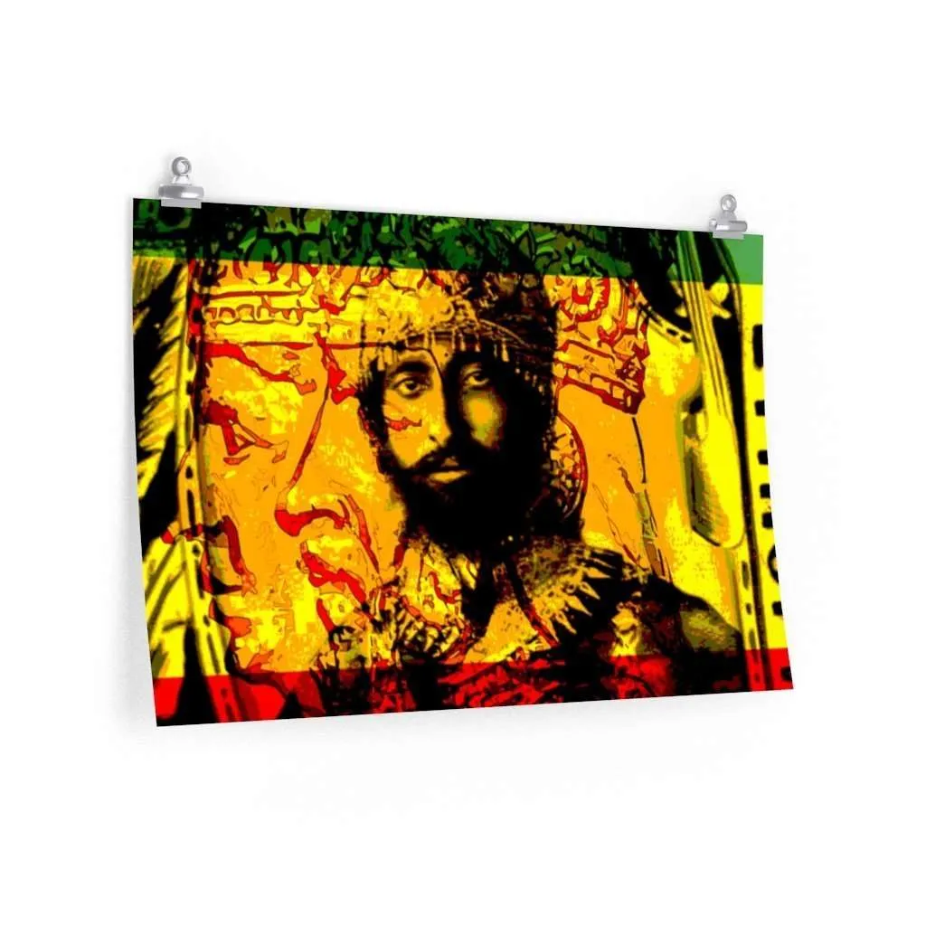 Haile Selassie Posters in vivid print design of Empress Menen and Haile Selassie at Rastaseed.com. Many sizes available.
