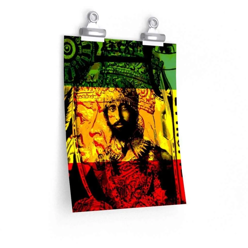Haile Selassie Posters in vivid print design of Empress Menen and Haile Selassie at Rastaseed.com. Many sizes available.