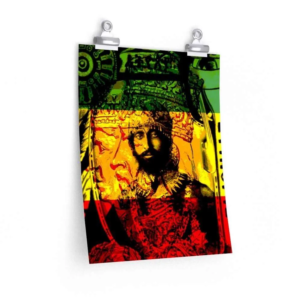Haile Selassie Posters in vivid print design of Empress Menen and Haile Selassie at Rastaseed.com. Many sizes available.