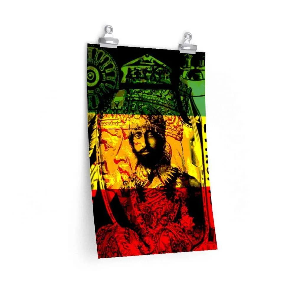 Haile Selassie Posters in vivid print design of Empress Menen and Haile Selassie at Rastaseed.com. Many sizes available.