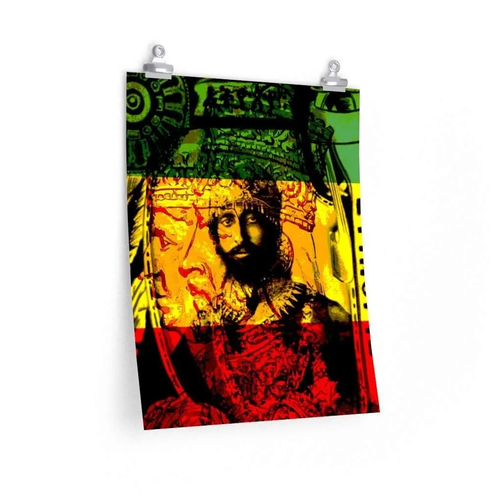 Haile Selassie Posters in vivid print design of Empress Menen and Haile Selassie at Rastaseed.com. Many sizes available.