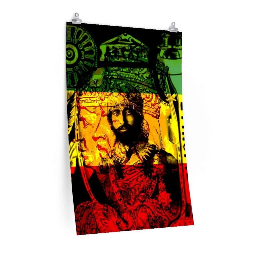Haile Selassie Posters in vivid print design of Empress Menen and Haile Selassie at Rastaseed.com. Many sizes available.