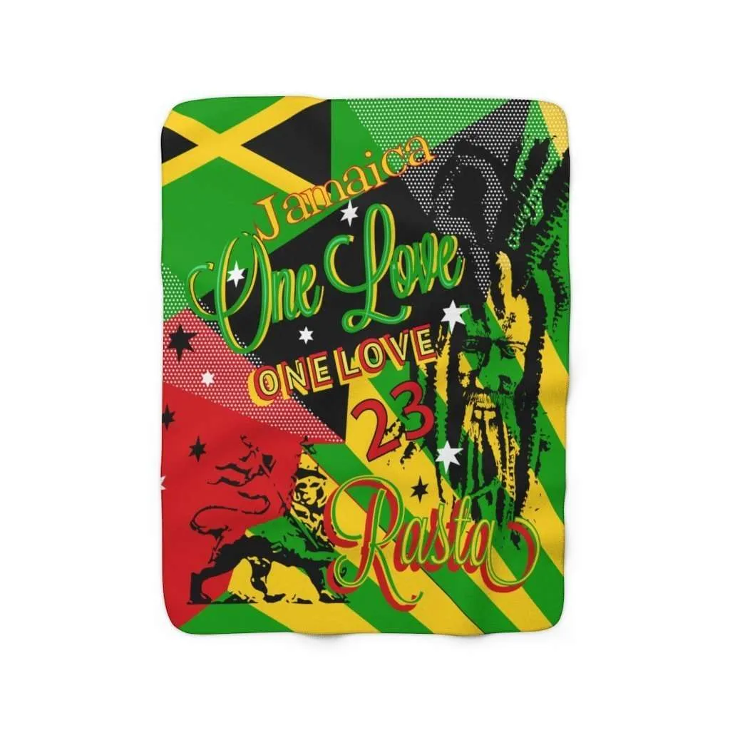 Rasta Reggae Party Sherpa Fleece Blanket in vivid all over print design at Rastaseed Jamaican Reggae and Rastafarian merchandise.