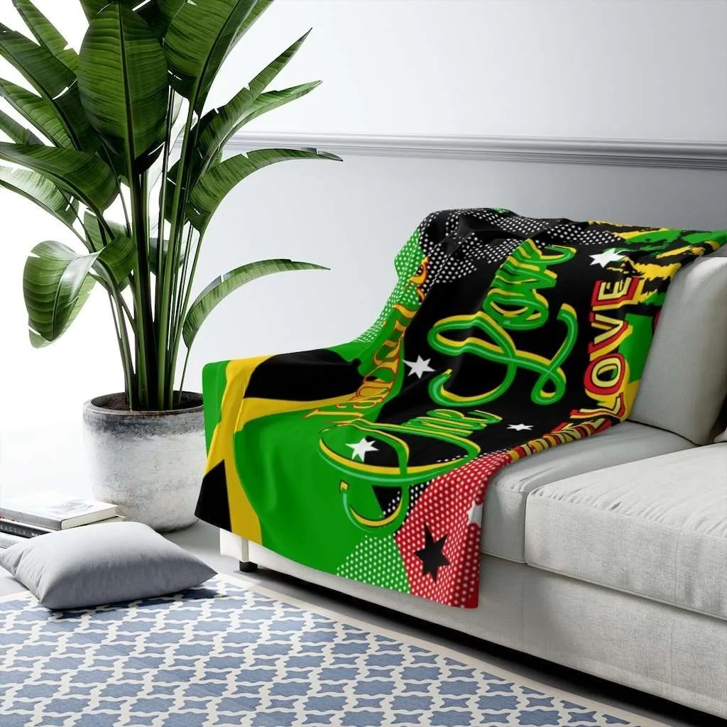 Rasta Reggae Party Sherpa Fleece Blanket in vivid all over print design at Rastaseed Jamaican Reggae and Rastafarian merchandise.