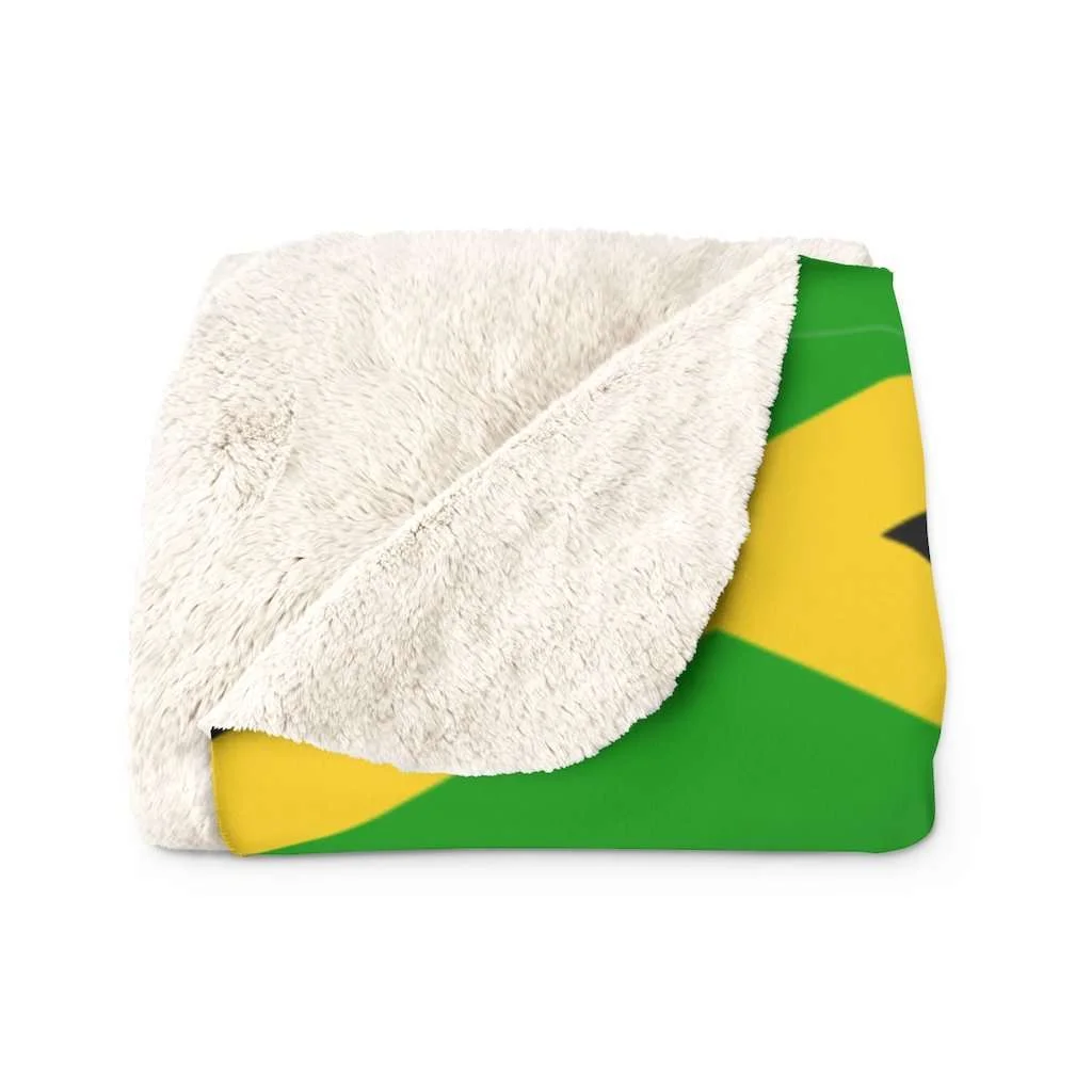 Rasta Reggae Party Sherpa Fleece Blanket in vivid all over print design at Rastaseed Jamaican Reggae and Rastafarian merchandise.