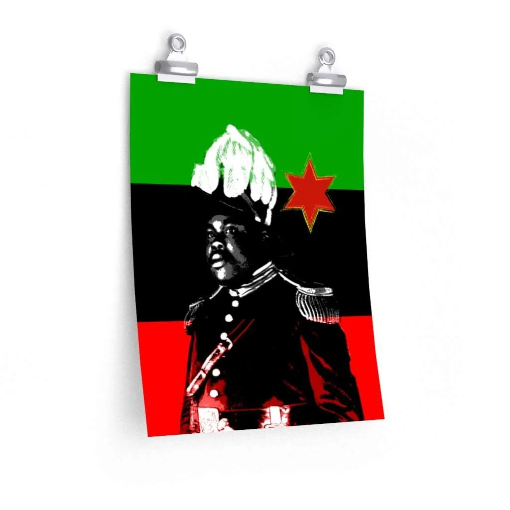 Marcus Garvey Poster. Vivid coloured print design on many different sizes. Rastaseed.com original Marcus Garvey designs.