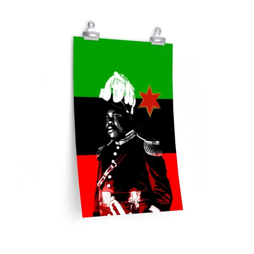 Marcus Garvey Poster. Vivid coloured print design on many different sizes. Rastaseed.com original Marcus Garvey designs.