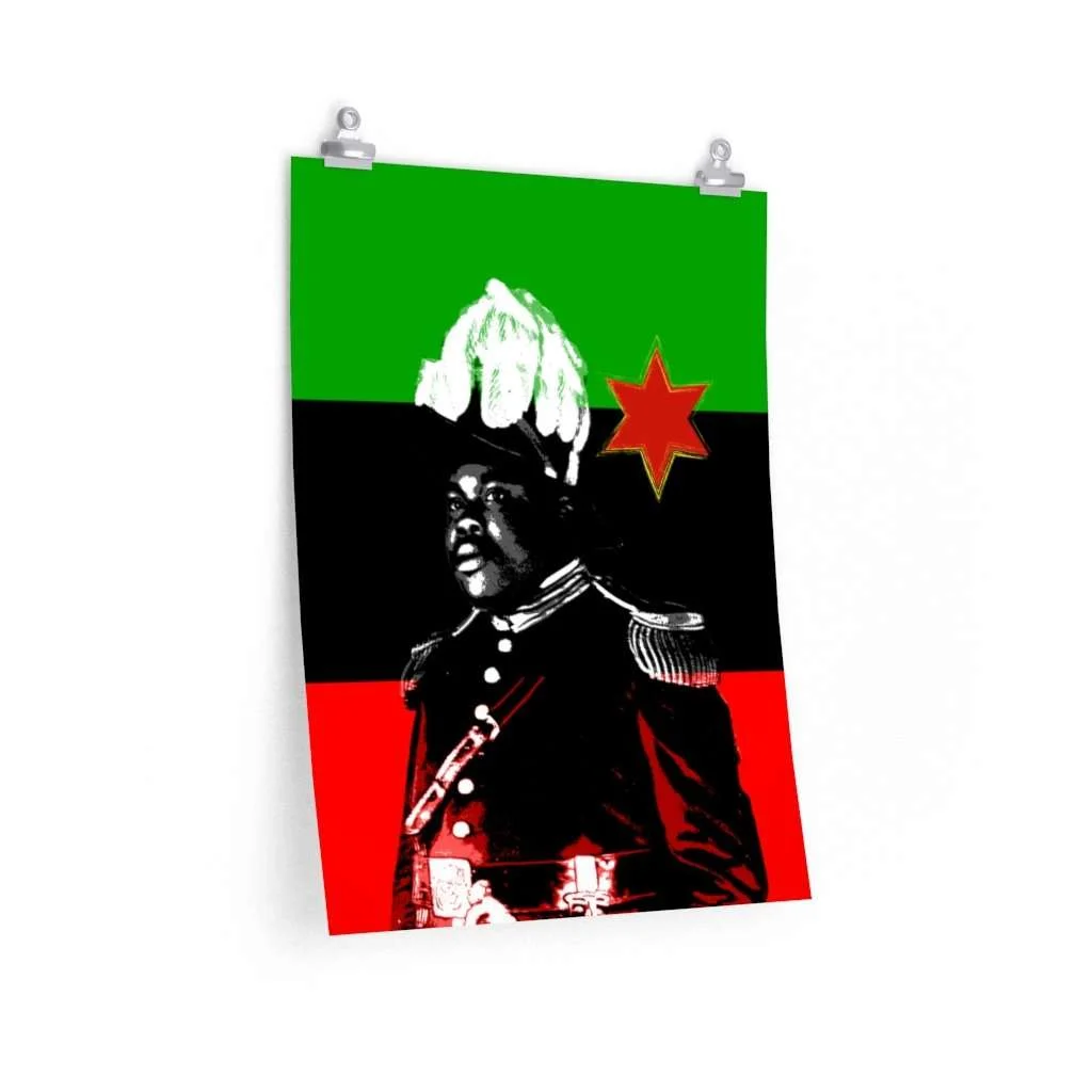 Marcus Garvey Poster. Vivid coloured print design on many different sizes. Rastaseed.com original Marcus Garvey designs.