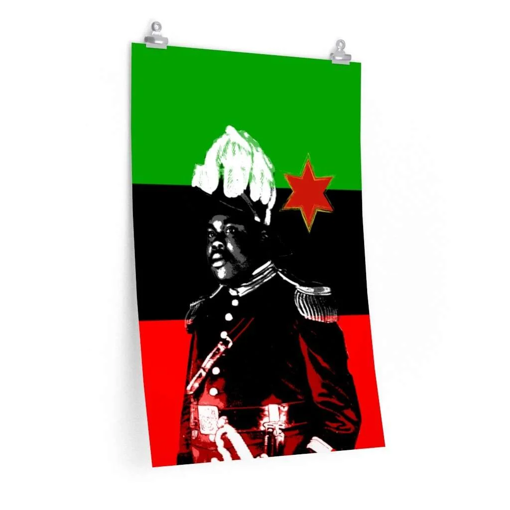 Marcus Garvey Poster. Vivid coloured print design on many different sizes. Rastaseed.com original Marcus Garvey designs.