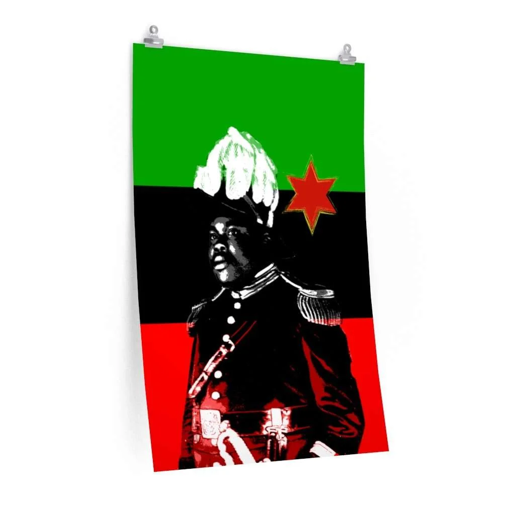 Marcus Garvey Poster. Vivid coloured print design on many different sizes. Rastaseed.com original Marcus Garvey designs.