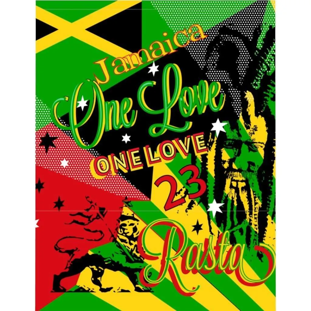 Rasta Reggae Party Microfiber Duvet Cover in vivid all over print red gold green and black design with Jamaican Reggae symbology.
