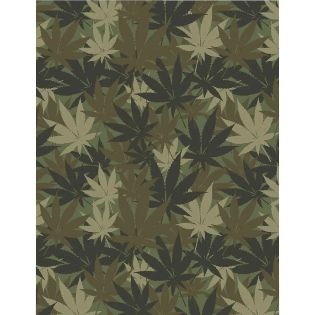 Hemp Leaf Camo Microfiber Duvet Cover in muted khaki colors all over print design. Hemp Leaf Camouflage in the bedroom from Rastaseed.com