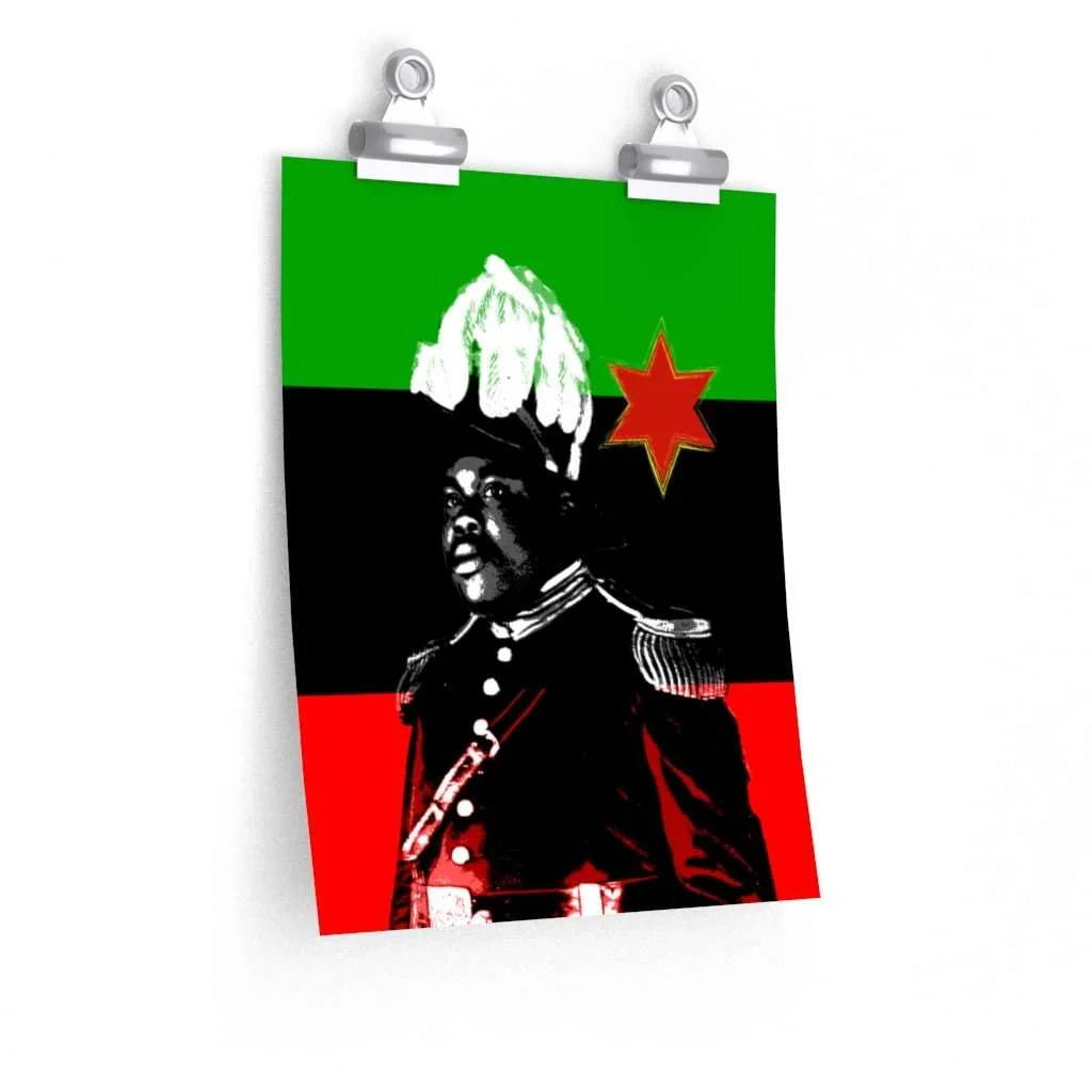 Marcus Garvey Poster. Vivid coloured print design on many different sizes. Rastaseed.com original Marcus Garvey designs.