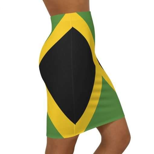 Jamaican Flag Women's Mini Pencil Skirt