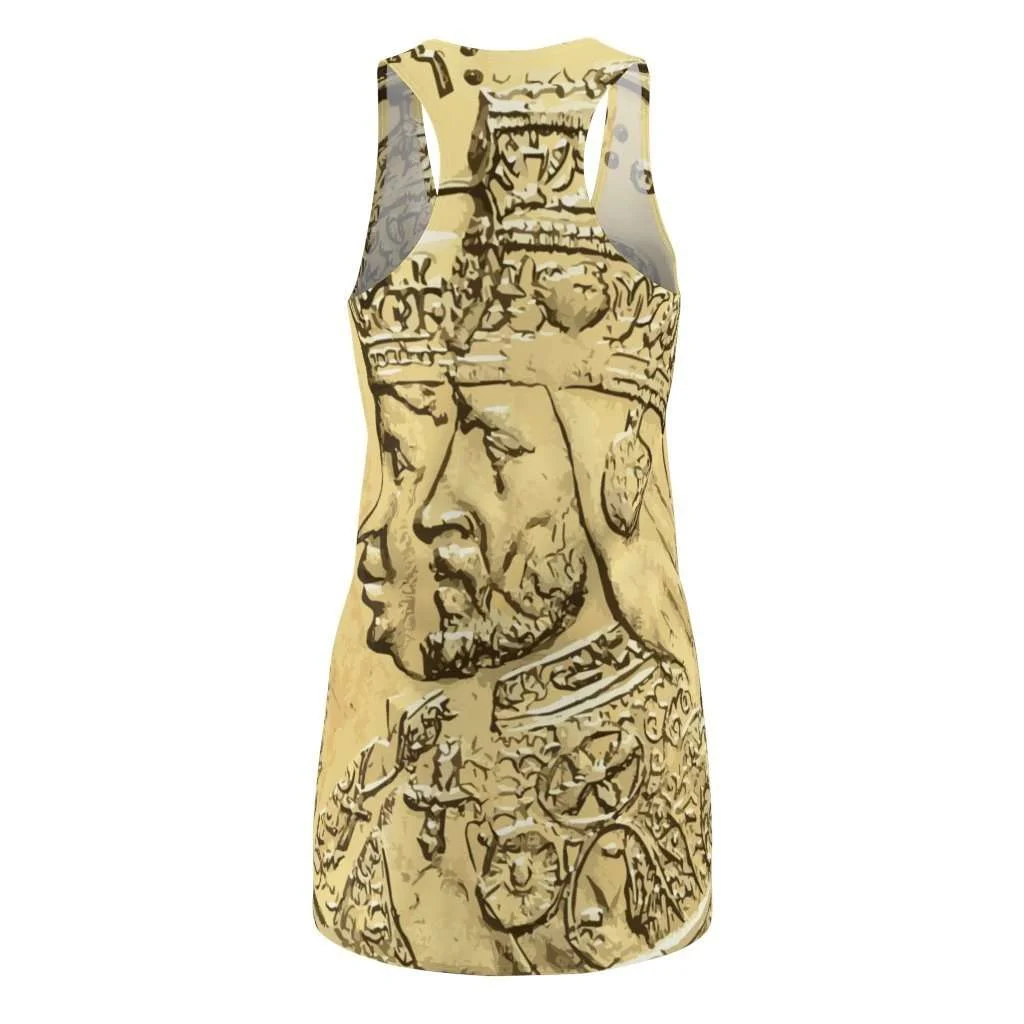 Haile Selassie Golden Womens Racerback Dress back view Rastaseed clothing blog