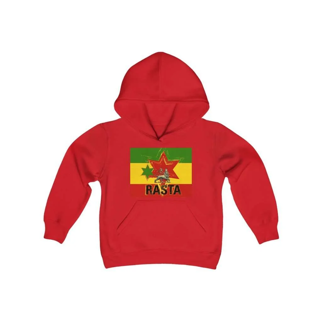 Rasta Youth Hoodie Red Cotton Blend Rasta clothing merchandise at Rastaseed.com