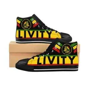 Livity Jamaican Rasta Hi-top inside View Sneakers Rastafarian clothing shoes and merchandise Rastaseed.com