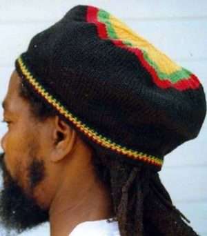 Rasta black beret handknitted in pure Australian Merino wool. Quality product will last many years if cared for properly.
