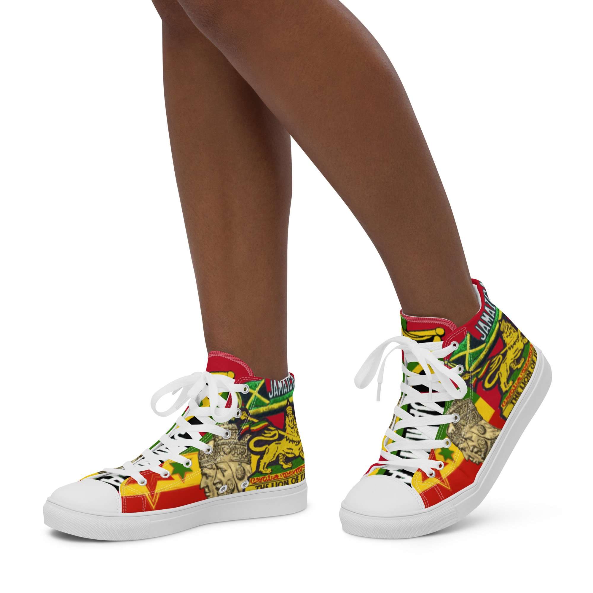 Reggae Steppers Rasta Women’s high top canvas shoes