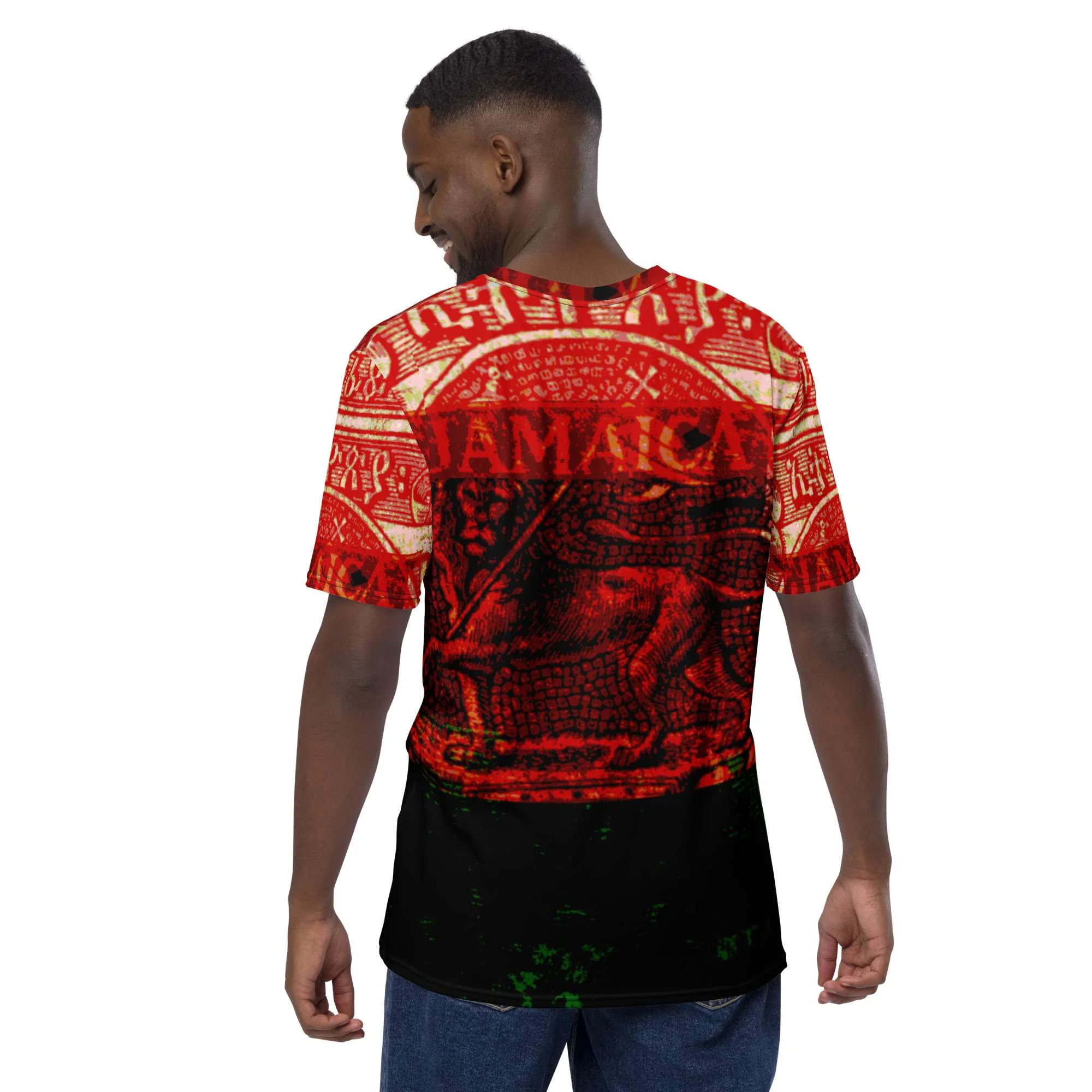 Garvey Revolutionary Men's t-shirt back view. Jamaican freedom fighter. Make a statement with this authentic original t-shirt from Rastaseed Rasta clothing store.