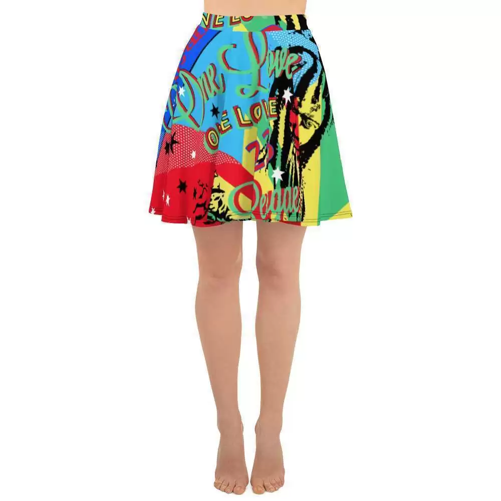 One Love Reggae Party Skater Skirt