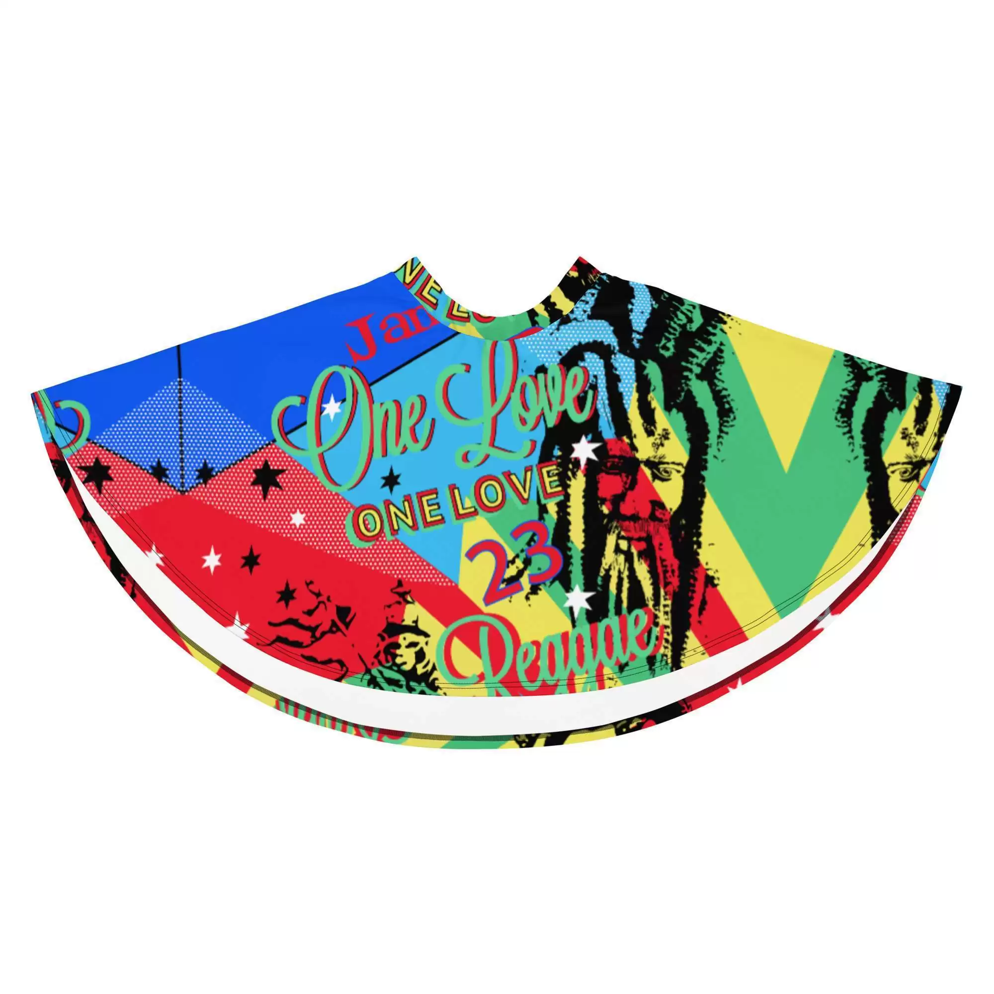 One Love Reggae Party Skater Skirt right full circle view