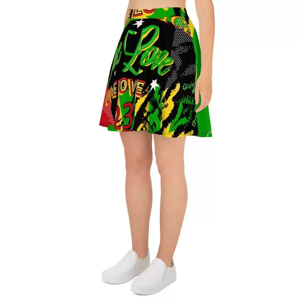 Jamaican Reggae Party Skater Skirt - Image 3