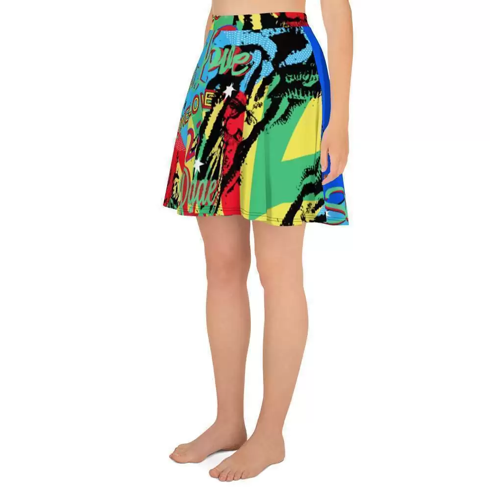 One Love Reggae Party Skater Skirt left side view