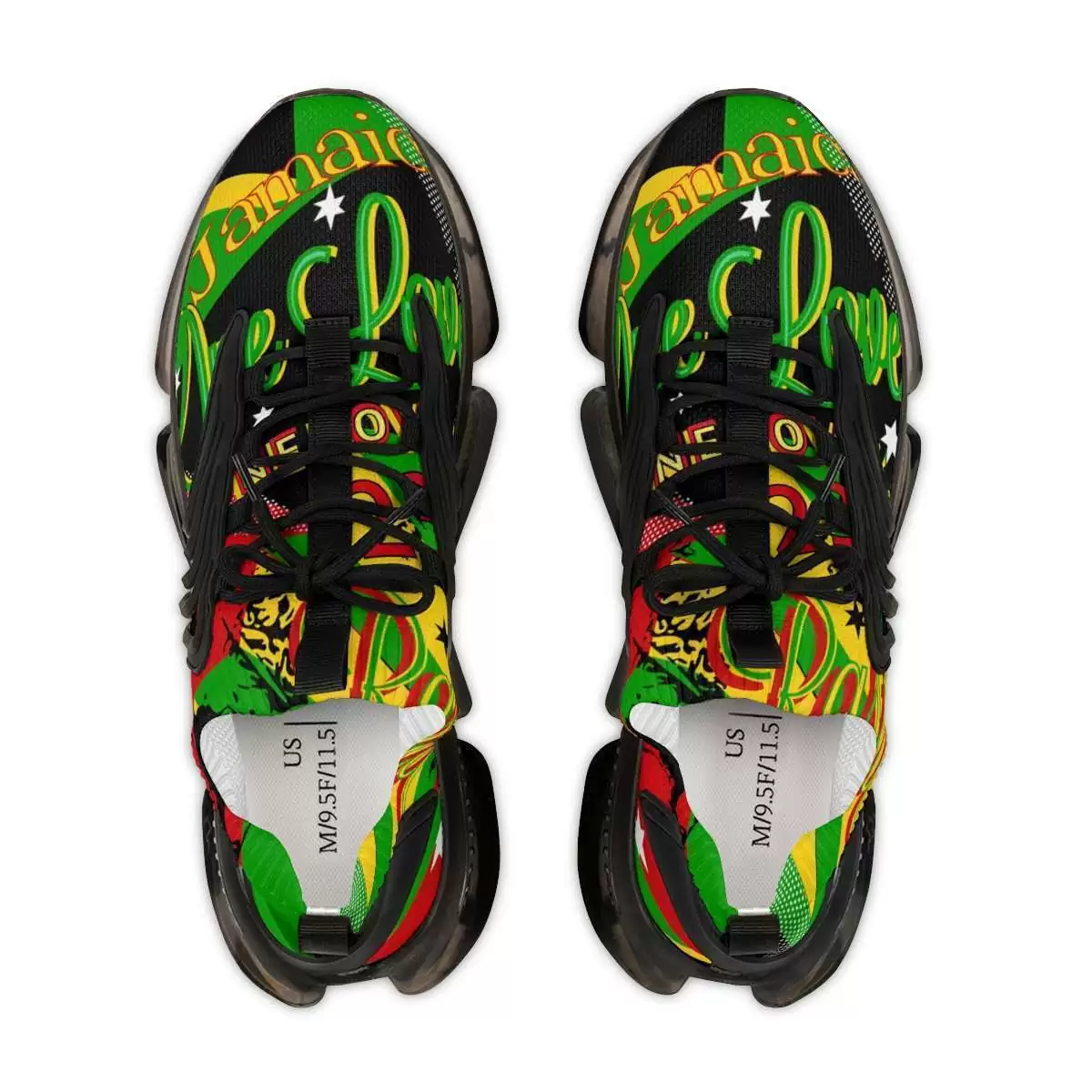 Rasta One Love Jamaica Men's Mesh Sports Sneakers - Image 2