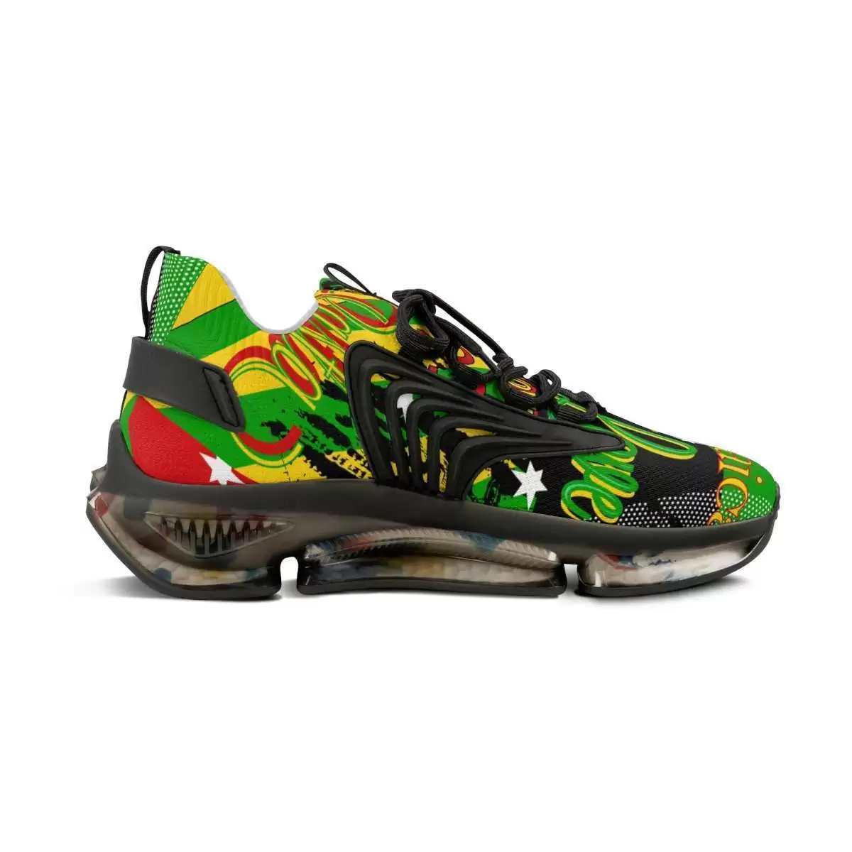 Rasta One Love Jamaica Men's Mesh Sports Sneakers - Image 4
