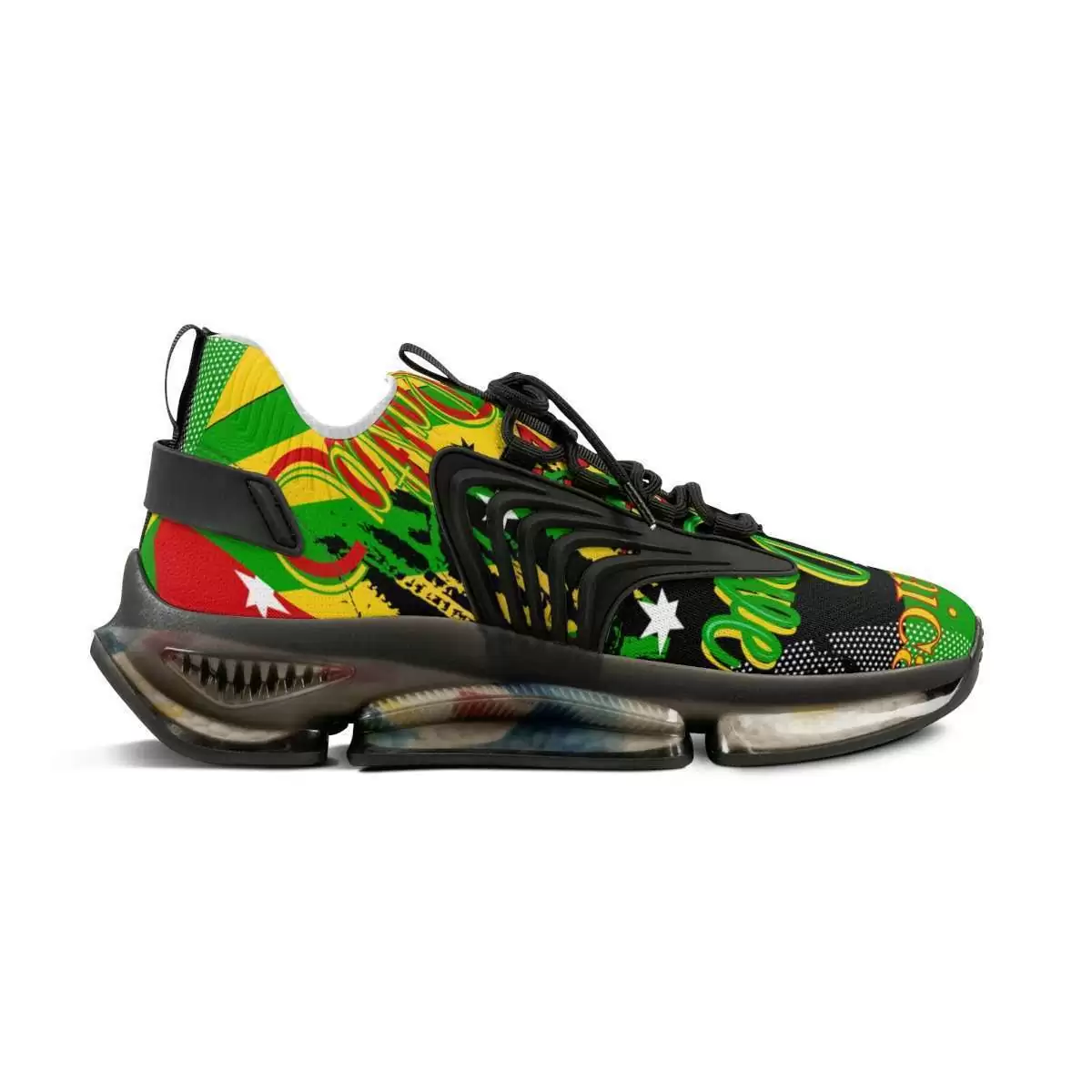 Rasta One Love Jamaica Men's Mesh Sports Sneakers - Image 7