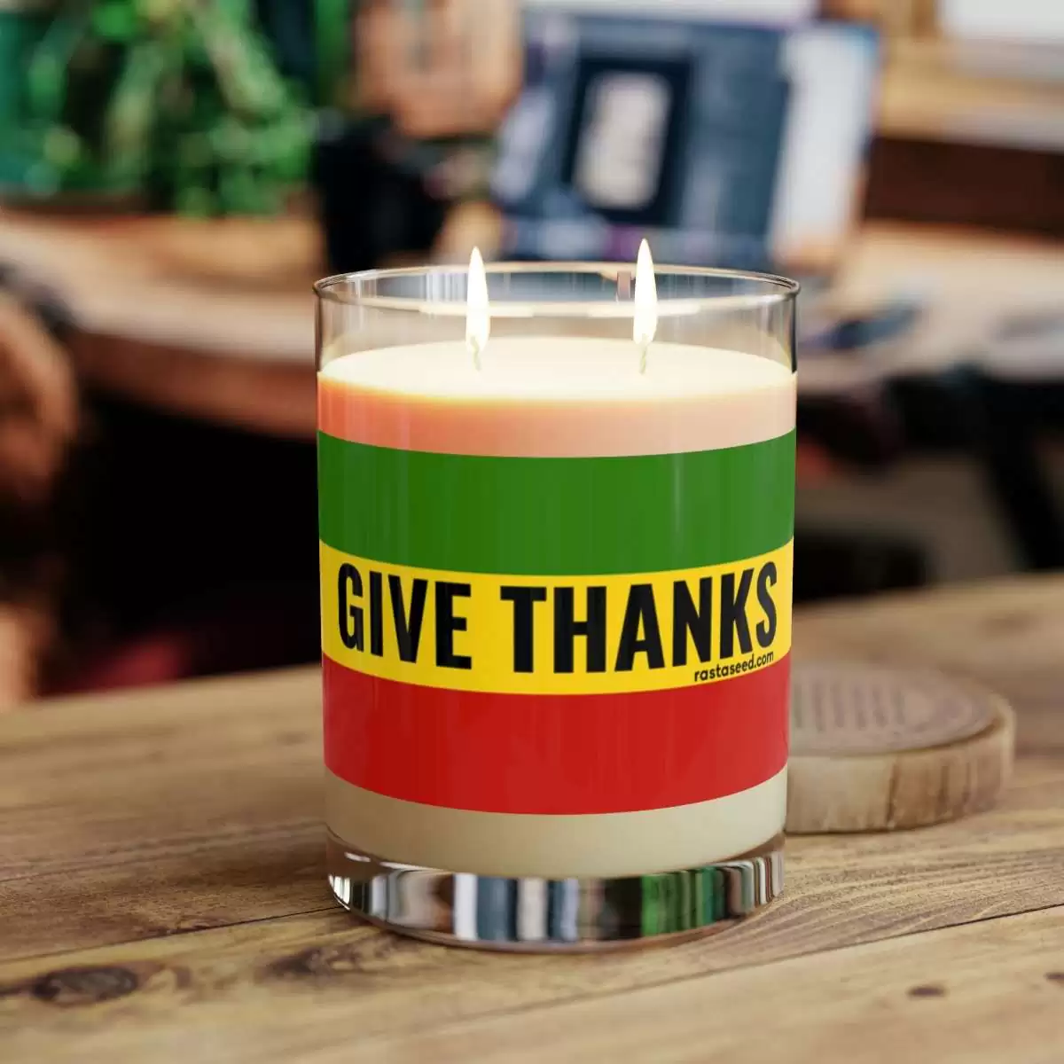 Give Thanks Rasta Scented Candle - Image 2