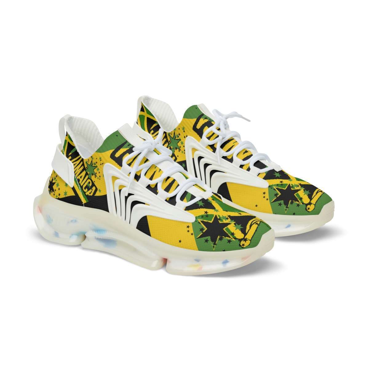 Jamaican sneakers in original Jamaica design and colors at rastaseed.com . White sole side front view