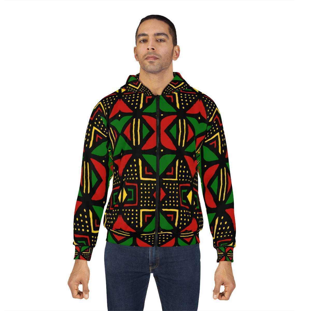 Rasta African Zip Hoodie - Image 4