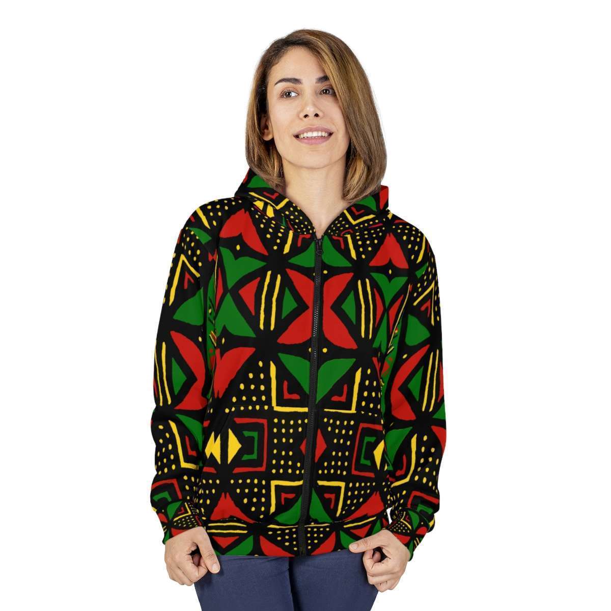 Rasta African Zip Hoodie - Image 5
