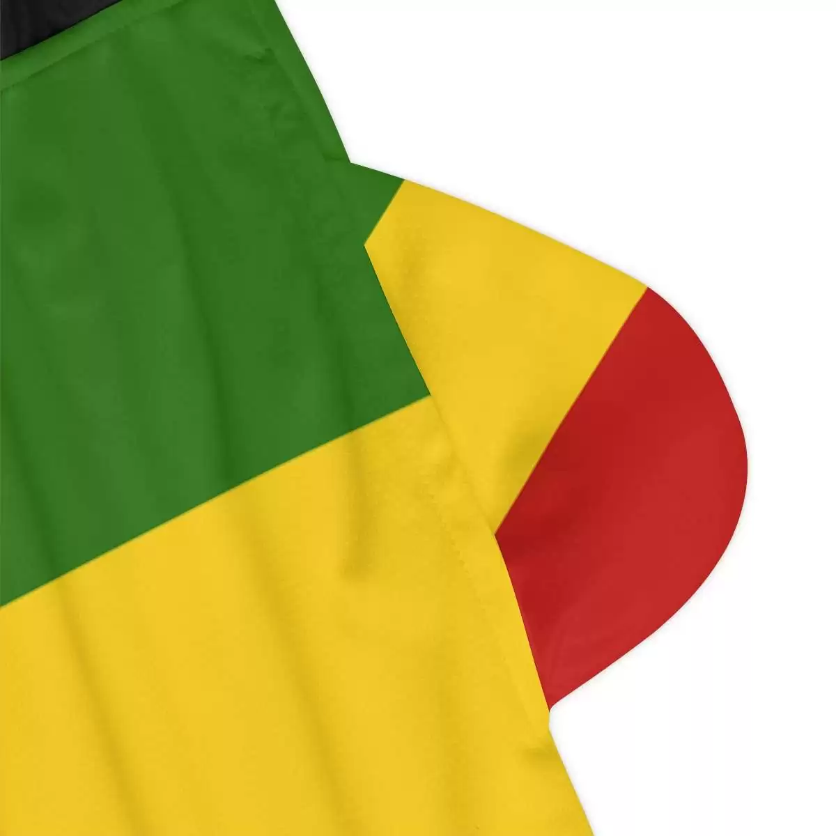 Rasta Basketball Shorts pocket close up view in red gold and green with black trim and number twenty three. Rastaseed original merchandise and clothing.