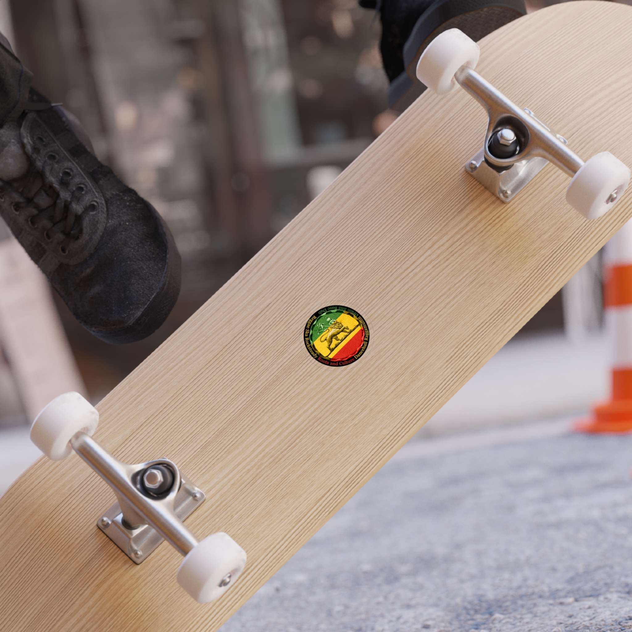 Reggae sticker Rasta colors, Lion of Judah and Reggae music genres 2in x 2in car. Durable outdoor sticker for inside or outside. Great car sticker.