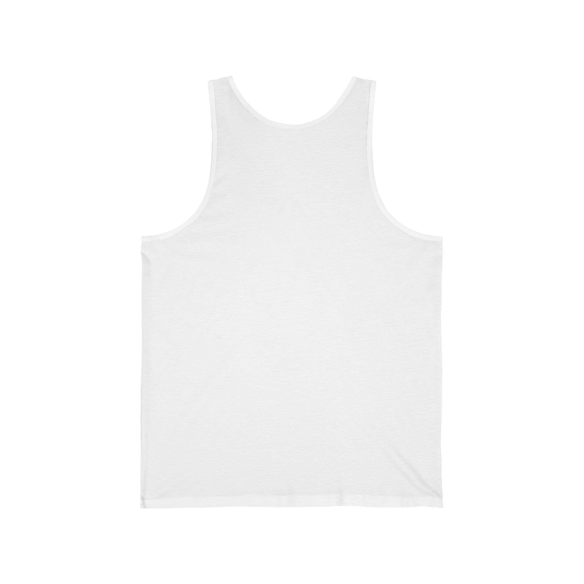 Reggae Tank Top white back with conquering Lion of Judah Design in the Rasta Colors. Available in Black or White Design in many sizes.