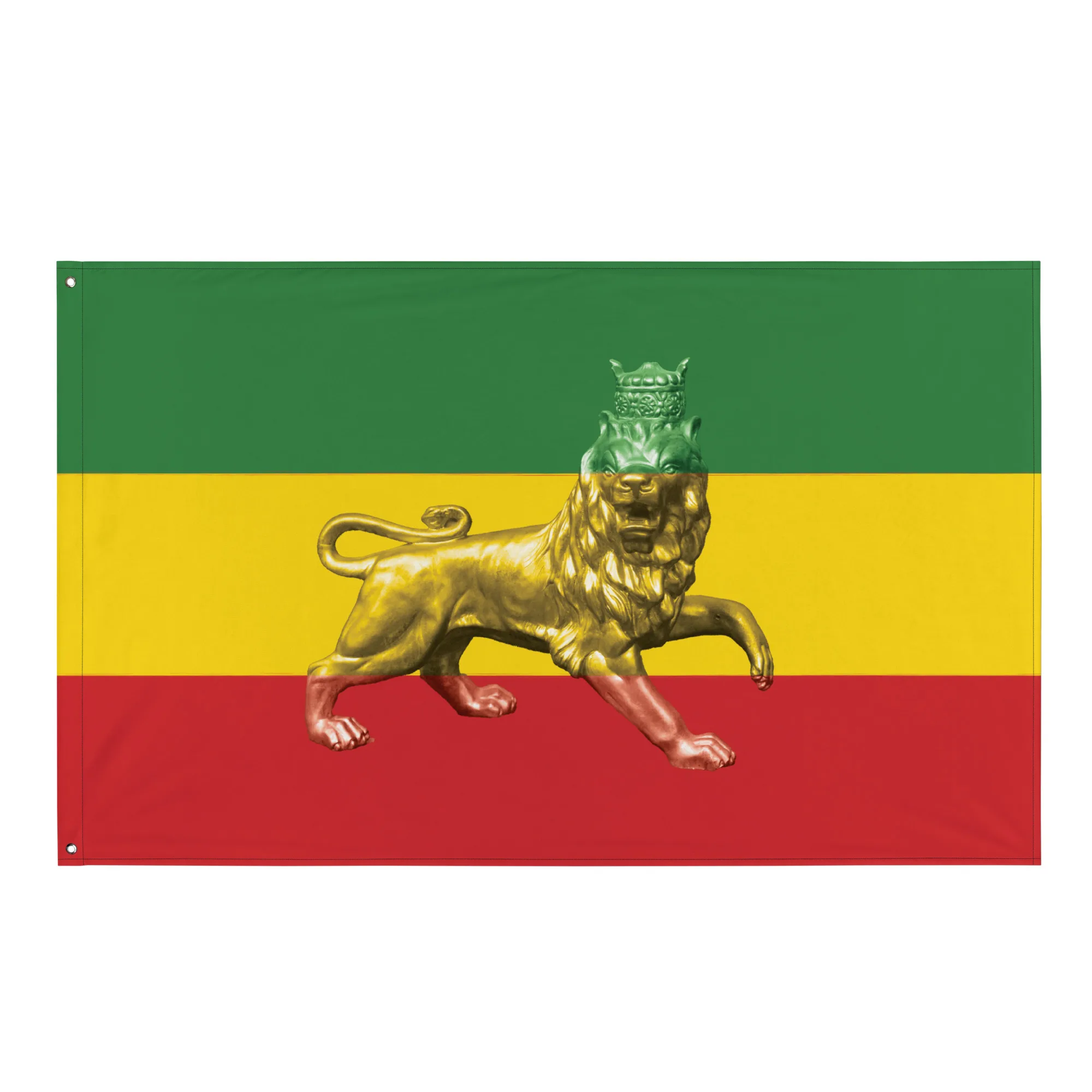 Rasta Lion of Judah Flag with the Rastafarian colors and Ethiopian Lion. Rastaseed Rastafari, Jamaican, Reggae, Afro American and Selassie merch and gear.